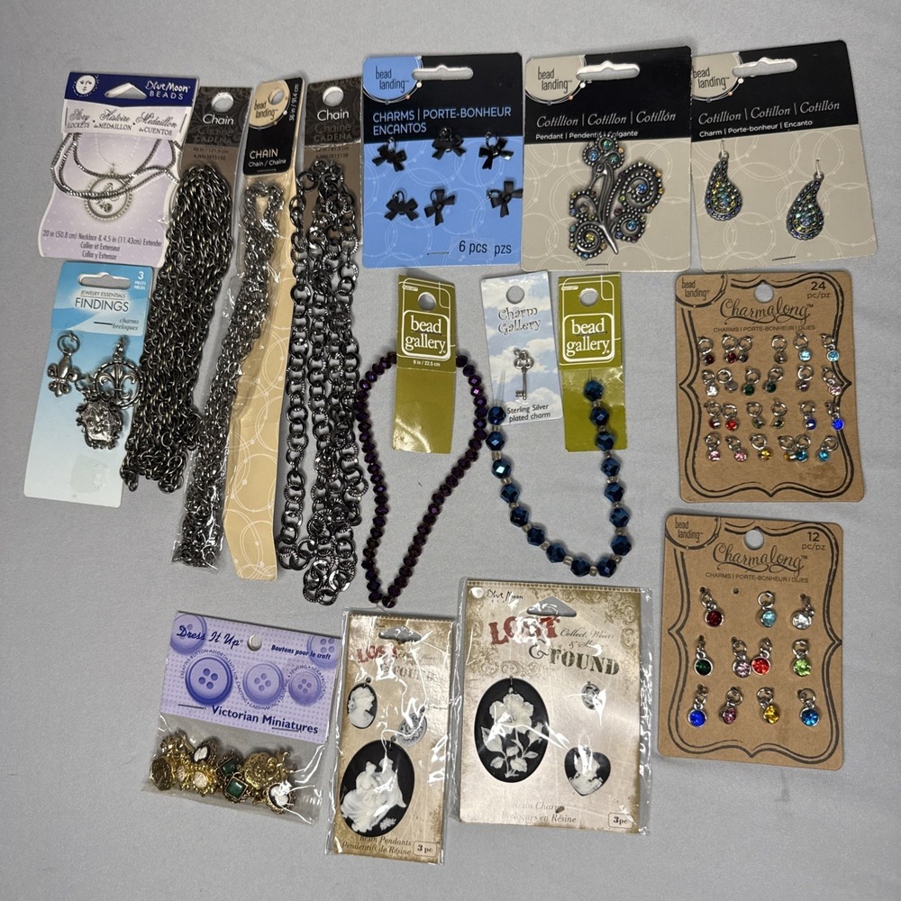 Bead Landing Blue Moon Charms Pendants Chains Jewelry Making Necklace Crafts